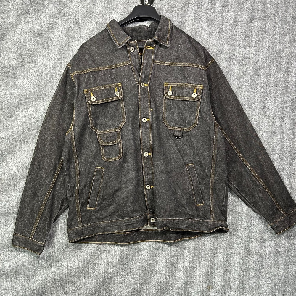 Vintage Cosmo Jeanswear Denim Jacket‎ Men's Blue Contrast Stitch Utility - Large